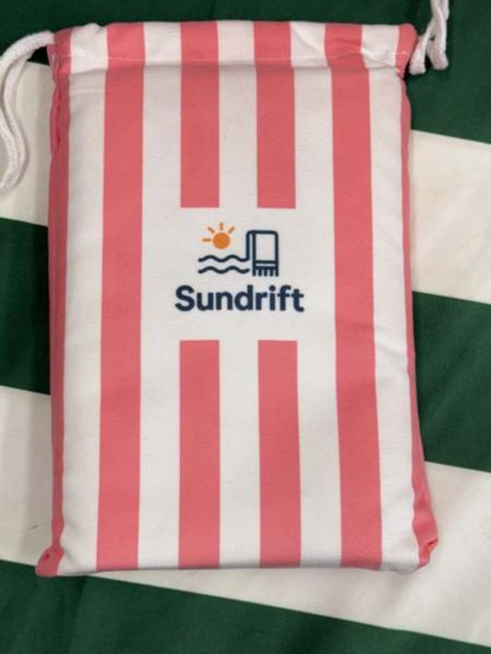 Oversized Cabana Stripe Towel 71 x 36 in Pink & White